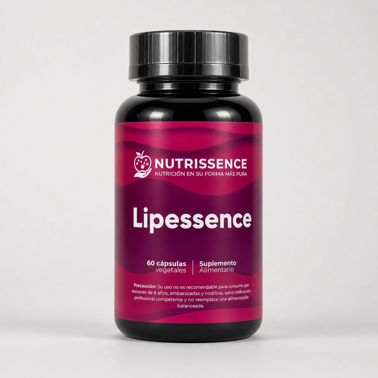 Frasco de Lipessence de Nutrissence orientado a soporte vascular, piernas pesadas y microcirculación.
